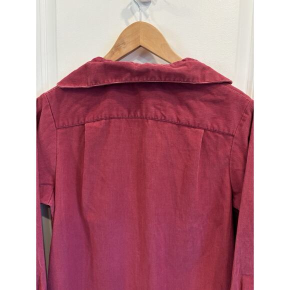 LL Bean Vintage Dress Womens 10 Pink Corduroy Collared Button Up Long Sleeve 90s - Picture 5 of 6